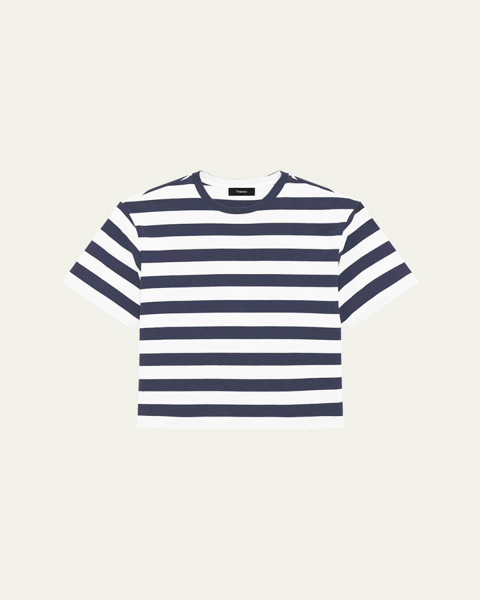Stripe Boxy Crewneck Tee